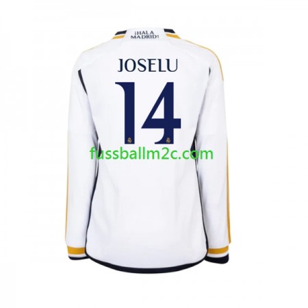 Fußballtrikots Real Madrid JOSELU 14 Heim Trikotsatz 2023-2024 Langarm